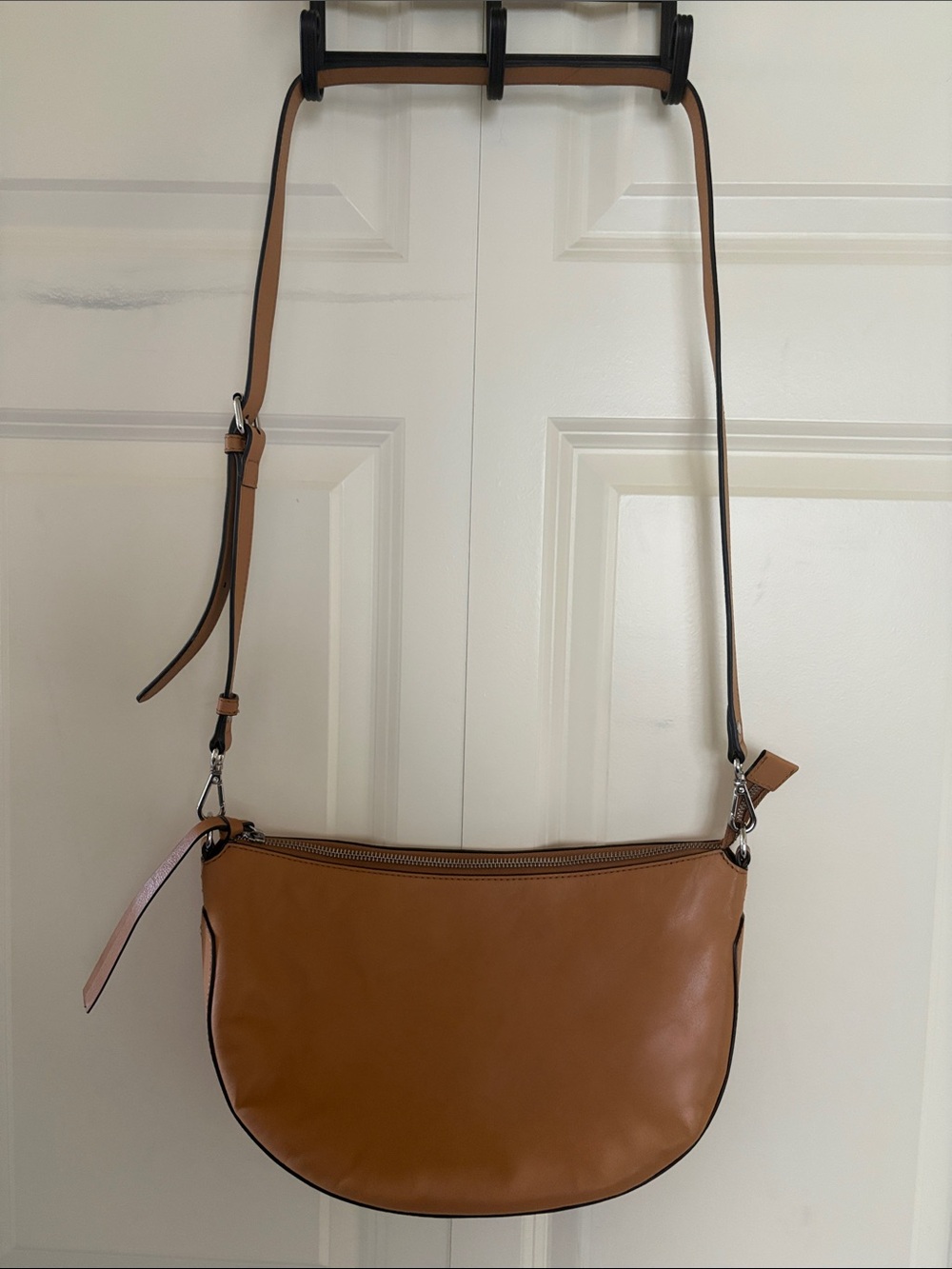 J. Jill Camel Tan Leather Crossbody Bag with Adjustable Strap
